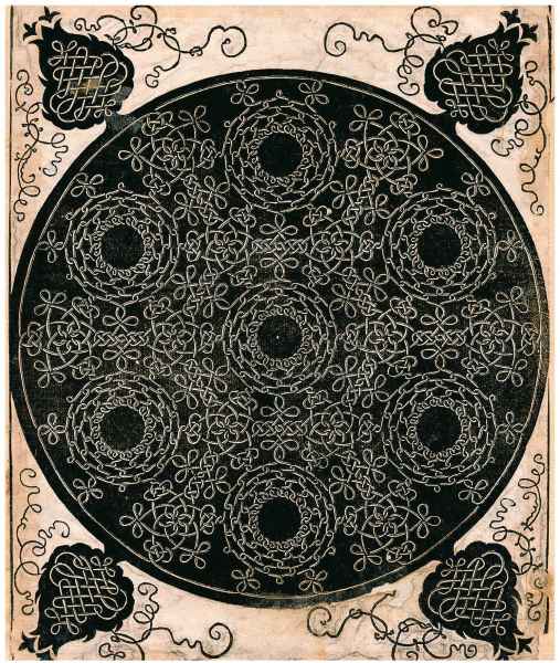 Leonardo (invenzione) e Albrecht Dürer (incisione), Nodo vinciano, xilografia, c. 1507. 