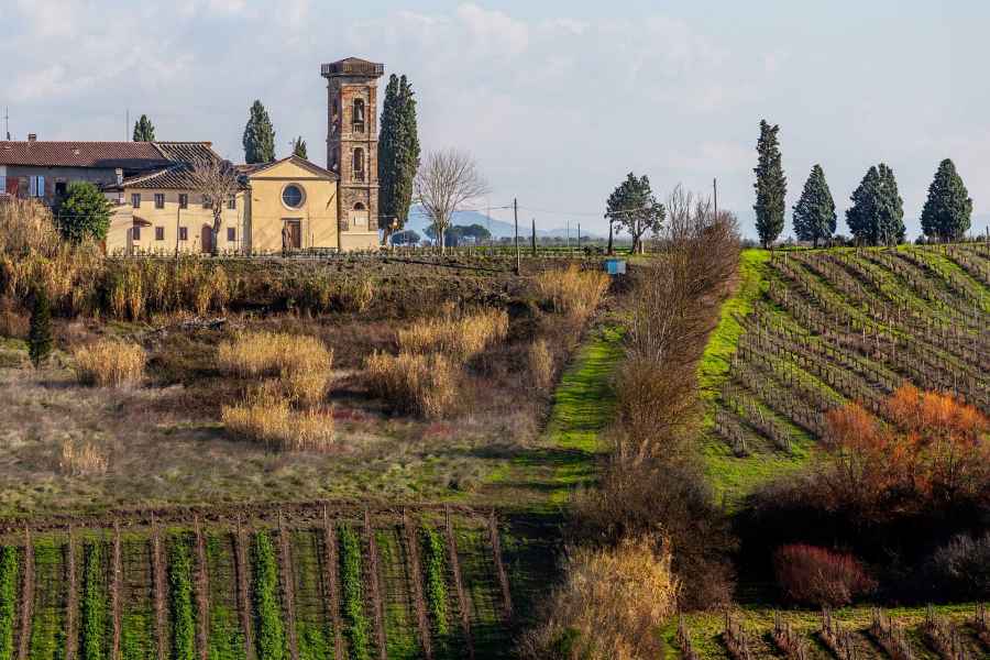 Vista della Chiesa di San Bartolomeo a Streda, Vinci