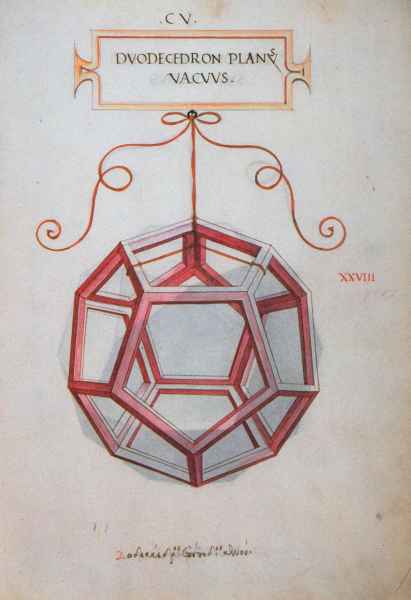 Dodecaedro vuoto. Luca Pacioli, De divina proportione