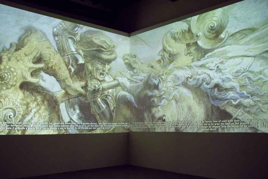 Un particolare dei sistemi di consultazione del Museo della Battaglia e di Anghiari