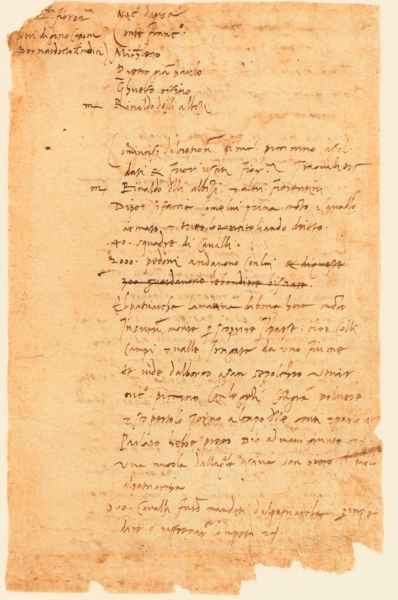 Codice Atlantico, 202 a-r. - Note storiche apocrife sulla Battaglia di Anghiari, c. 1503 