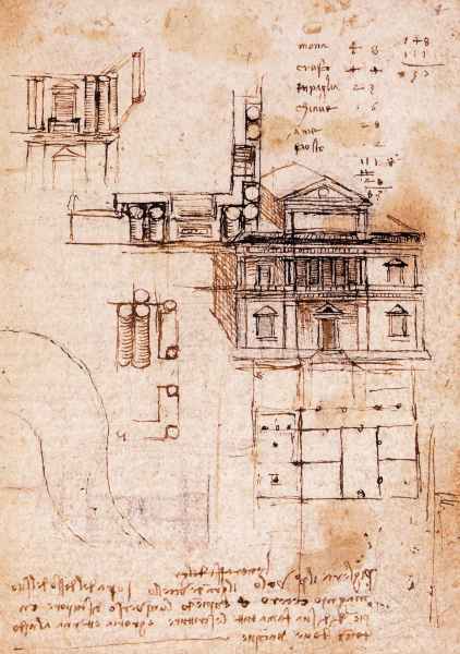 Codice sul volo degli uccelli, terza di coperta. - Celebre foglio con studio di un