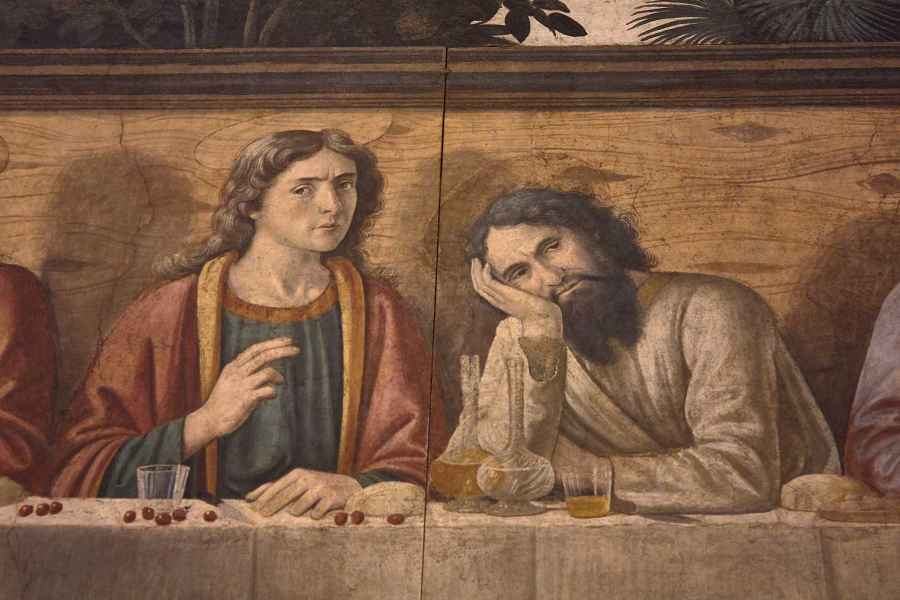 Dettaglio del Cenacolo del Ghirlandaio a Ognissanti, Firenze