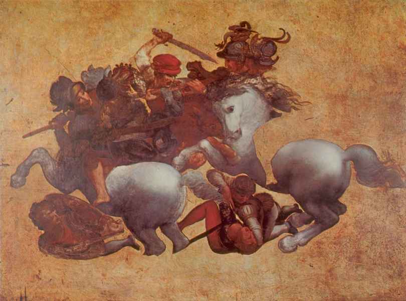 Il Poppi (attr.), Tavola Doria, raffigurante la scena centrale della Battaglia di Anghiari di Leonardo da Vinci