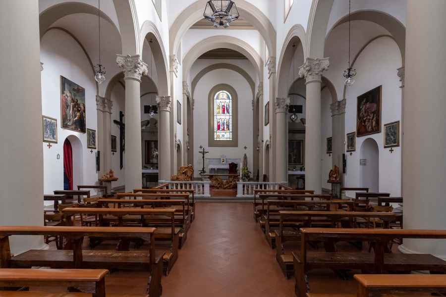Interior of the church of Santa Croce in Vinci