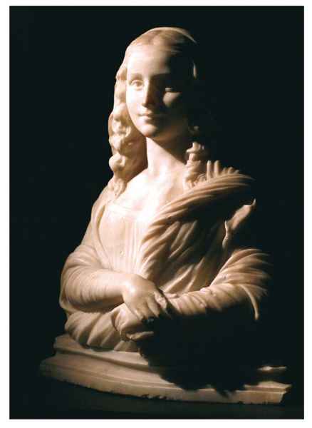 Sculptural version of Gioconda in white marble from Carrara, XVIII, Museo Ideale Leonardo da Vinci, Vinci