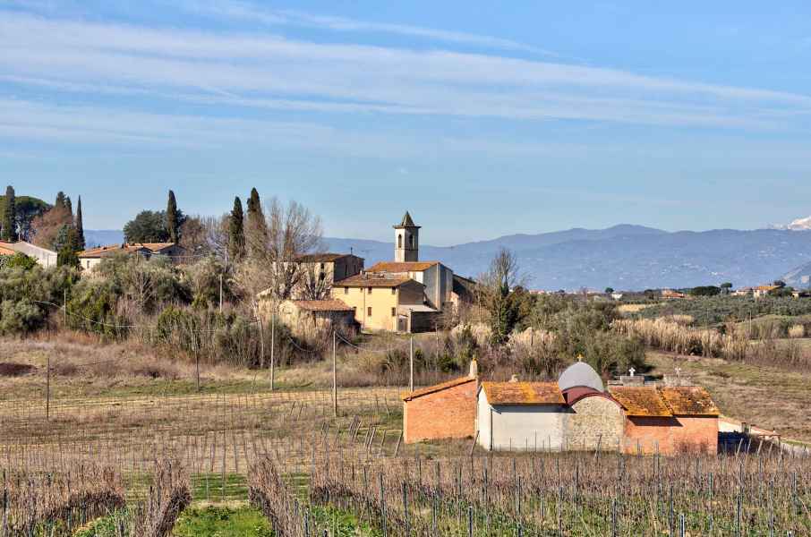 View of the church of San Pantaleo, Vinci