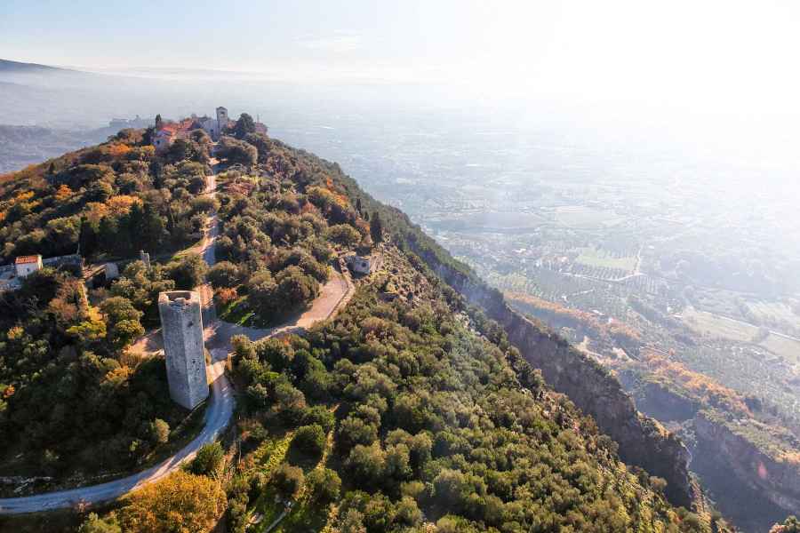 View of Monsummano Alto with the pentagonal tower