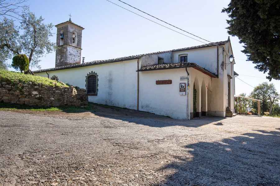 Lateral view of the church of Santa Maria al Pruno in Orbignano, Carmignano
