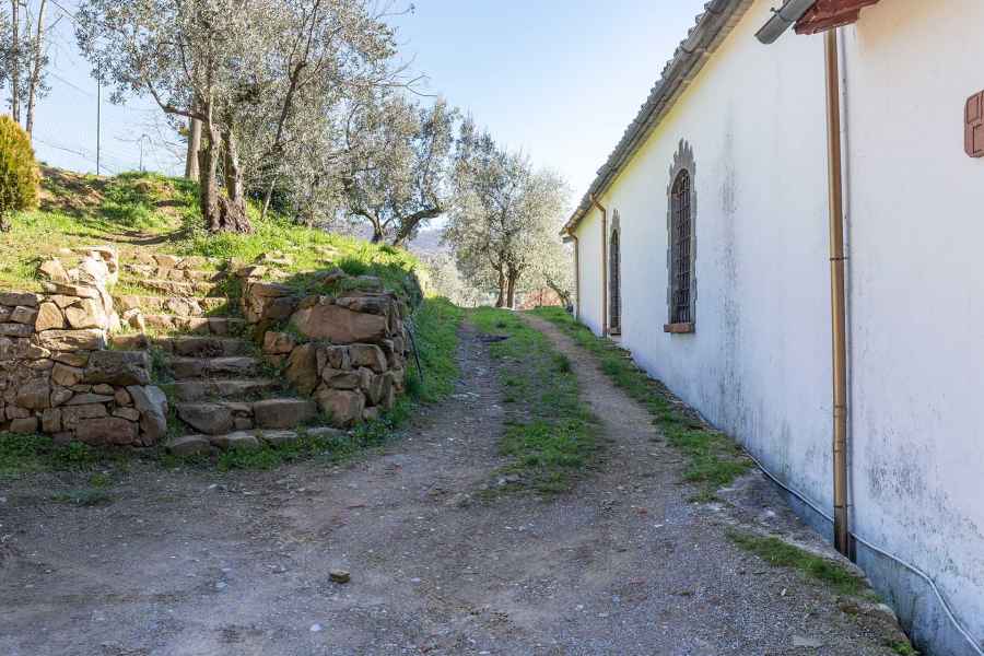 Back view of the church of Santa Maria al Pruno in Orbignano, Carmignano