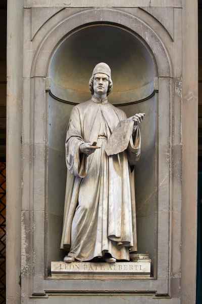 The statue of  Leon Battista Alberti, Uffizi Loggia, Florence