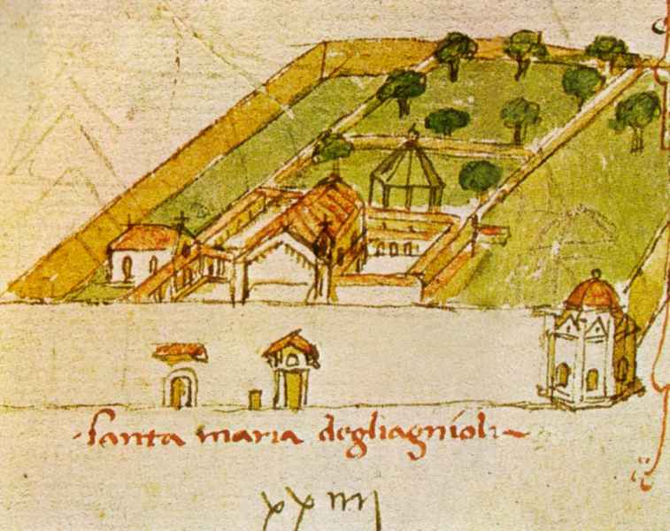 Drawing of Santa Maria degli Angeli (Florence) from Codex Rustici