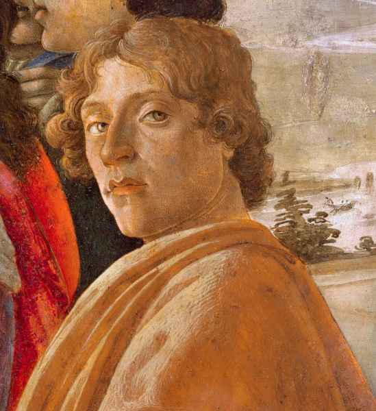 Adoration of the Magi: portrait of Sandro Botticelli, Gallerie degli Uffizi, Florence
