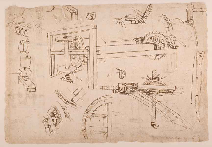 Three-speed winch, Codex Atlanticus 