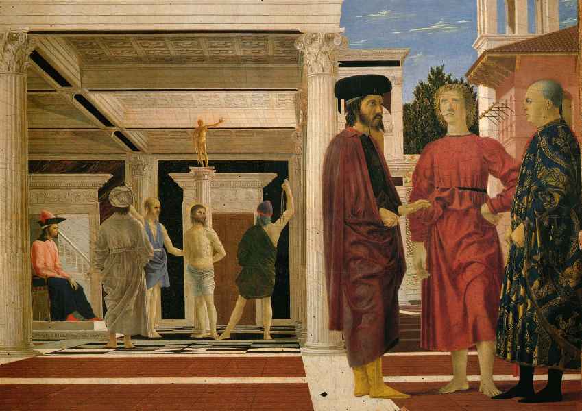 Piero della Francesca, The flagellation of Christ, Galleria Nazionale delle Marche di Urbino