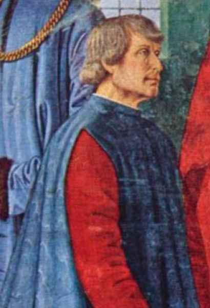 Portrait of Bartolomeo Sacchi called Platina, form the fresco by Melozzo da Forlì, Sisto IV nomina il Platina prefetto della biblioteca Vaticana (1477), Roma, Pinacoteca Vaticana