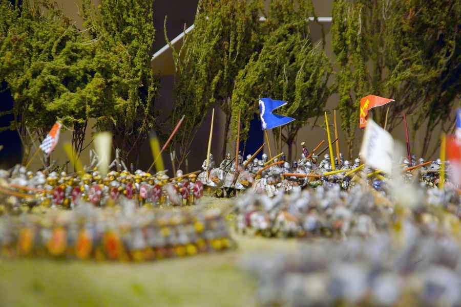 A detail of the reconstruction of the battle at the Museo della Battaglia e di Anghiari