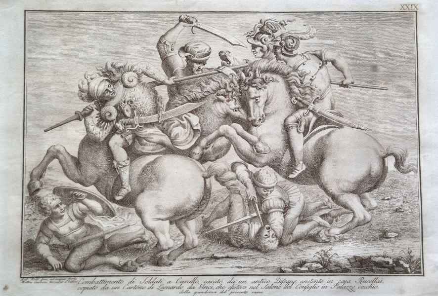 A. Fedi – M. Carboni, Episode of the standard, end of the 18th century, print on paper, Museo della Battaglia e di Anghiari