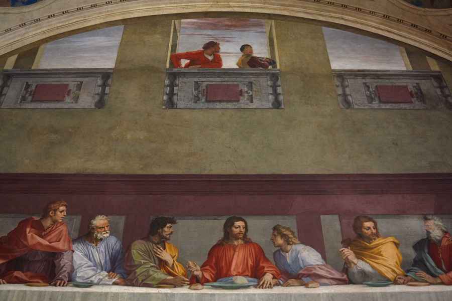 Detail of The Last Supper by Andrea del Sarto in the church of San Salvi, Florence