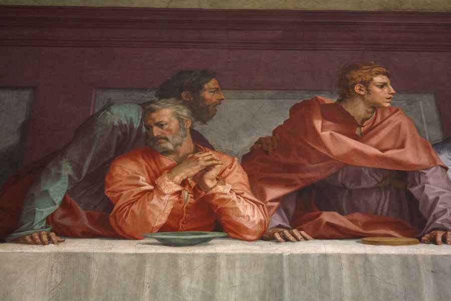 Detail of The Last Supper by Andrea del Sarto in the church of San Salvi, Florence