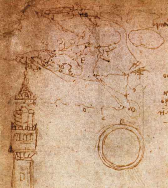 Codex Atlanticus, 1106r. - Tower of Palazzo della Signoria, Florence, detail, c. 1496