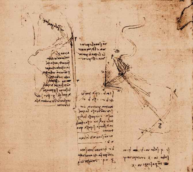 Codex Atlanticus, 404 v. - Folio with sketches and notes on the course of the Arno and the Mensola, c. 1503