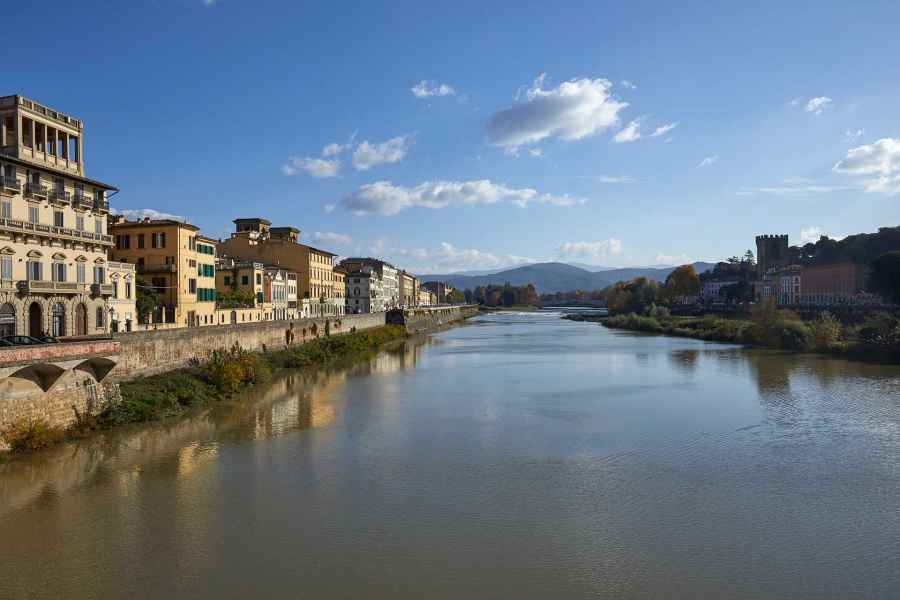 View of Arno from the Ponte alle Grazie, Florence