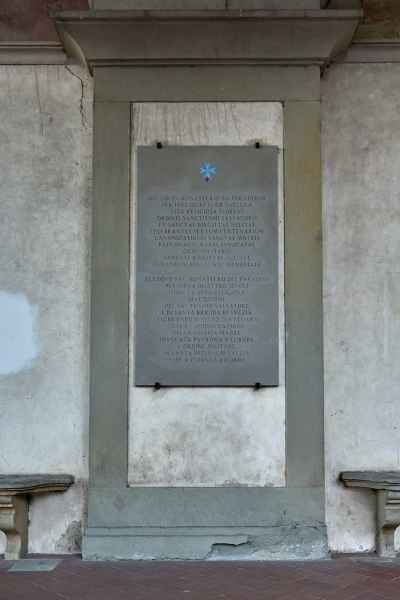 Plaque commemorating the Convent of Paradiso, Rusciano, Florence