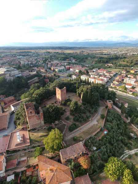 View of Corsini Park with the towers in Fucecchio