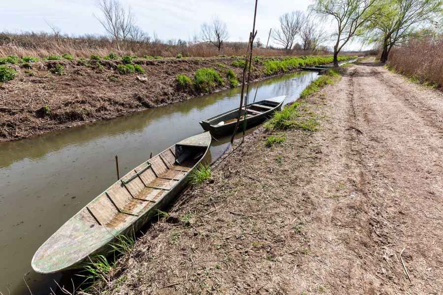 Small boats in the Fucecchio Marsh